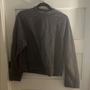On Running Charcoal Crew Neck Top with side zippers